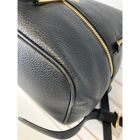 MICHAEL KORS LARGE BLACK PEBBLED LEATHER WOMENS BACKPACK - Picture 8 of 16